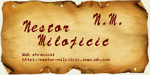 Nestor Milojičić vizit kartica